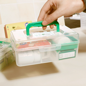 迷你急救箱旅游旅行运动家用便携医药箱儿童便药箱盒小号日本进口