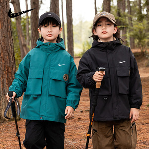 新款耐克顿儿童冲锋衣三合一男女童秋冬两件套可拆卸户外防水外套