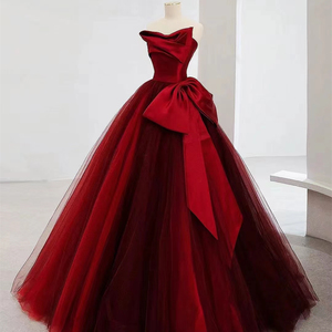 高级感婚纱2023新款新娘红色主纱气质名媛小个子150cm齐地款西式