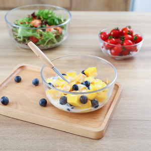 透明玻璃碗沙拉碗家用餐具汤碗创意甜品碗耐热大碗泡面碗水果盘子