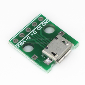 MICRO USB转Dip 母座B型 麦克5p 贴片转直插 转接板 已焊接 母头