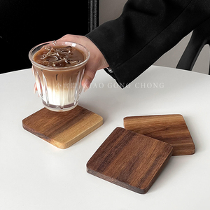 复古风相思木杯垫方形酒杯托家用茶杯隔热垫创意水杯咖啡杯防烫垫
