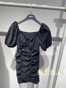 Jamor/加末2023夏装国内专柜代购女士连衣裙JAL364086显瘦方领