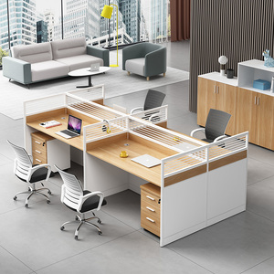 成都简约现代办公家具员工屏风卡座工作桌双人四人位电脑桌椅组合