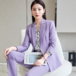 紫色西装套装女休闲春秋高端时尚气质洋气明星同款职业小西服外套