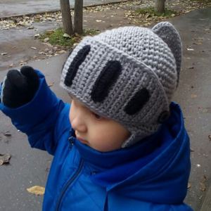 保暖冬季纯手工毛线帽儿童宝宝帽罗马骑士帽 护耳戴口罩 勇士战士