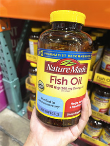 现货美国直购nature made fish oil Omega-3深海鱼油软胶囊360mg