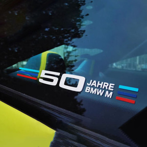 适用于宝马50周年纪念M车贴BMW 3系5系7系改装三角车窗装饰贴纸
