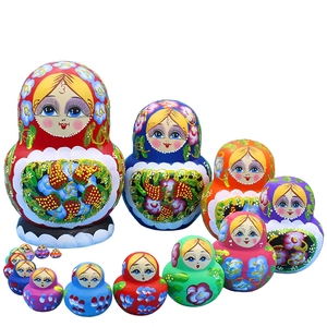 俄罗斯套娃15层彩绘草莓风干椴木儿童益智玩具创意摆件节日礼物