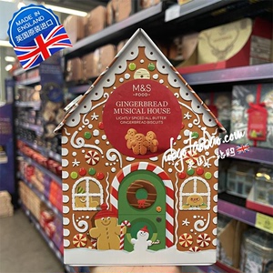 苏州现货 英国玛莎M&S马莎圣诞黄油饼干巧克力电话亭姜饼音乐盒