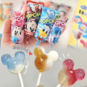 日本儿童宝宝零食Glico格力高米奇头迪士尼卡通牛奶水果棒棒糖盒