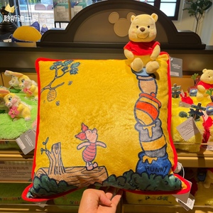 上海迪士尼国内代购小熊维尼噗噗卡通可爱可拆卸毛绒抱枕靠枕靠垫