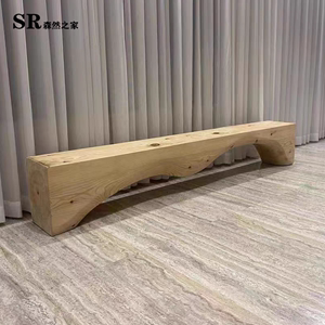 原木长凳个性创意异形双拱单拱休息长凳民宿电视柜家用实木换鞋凳