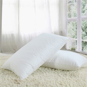 宾馆酒店床上用品纯棉羽绒枕护颈枕家用白枕头一对枕旅馆白色枕芯