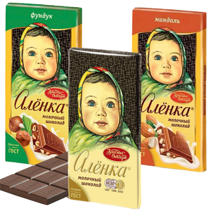 爱莲巧巧克力俄罗斯进口大头娃娃牛奶榛果仁纯可可脂黑巧休闲零食