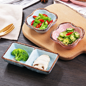 创意日式釉下彩梅花调味碟陶瓷小碟子厨房酱油醋碟调料碟菜碟餐具