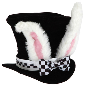 万圣节cosplay小兔子丝绒兔耳朵高帽 复活节魔术表演兔耳朵帽子派