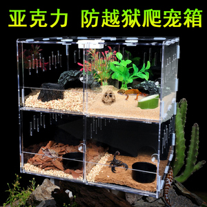 创意多仓爬虫饲养盒透明亚克力宠物箱养蝎子蜘蛛蛇繁殖用品展览盒