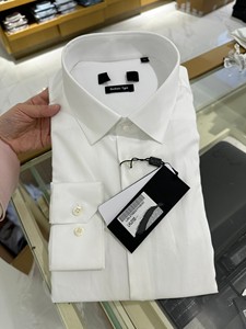 新款 朗维高lavico男士正装长袖衬衫白色纯棉休闲商务百搭衬衣