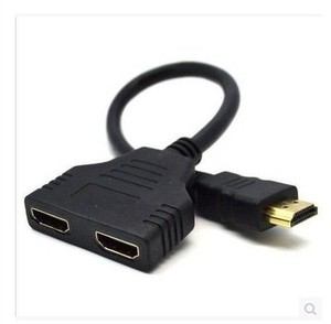 HDMI1分2连接线 一分二转接线 分配器 分频器 一进二出 高清1.4版