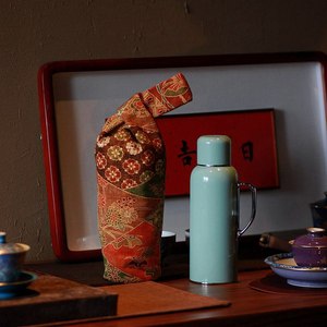 [凡剪素心]日本正绢 传家壶 壶套 杯套 保温杯杯套 手提 便携