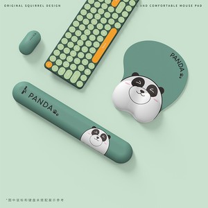熊猫护腕鼠标垫硅胶可爱个性简约女生3d键盘手托超大号桌垫包邮
