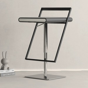 北欧轻奢不锈钢旋转吧台椅家用高脚椅子设计师现代简约升降吧椅