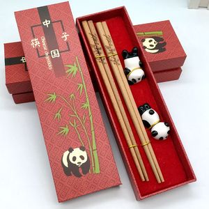 四川成都熊猫基地纪念品筷子礼品套装中国风礼盒特色送老外餐具
