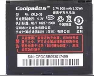 Colpad酷 3.7V900 mAh3.33Wh :CPLD一36 锂离子电池配件寄新款