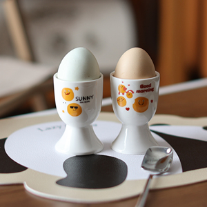 原创笑脸鸡蛋托陶瓷鸡蛋架创意放鸡蛋碟实用烘焙鸡蛋座蛋托杯餐具