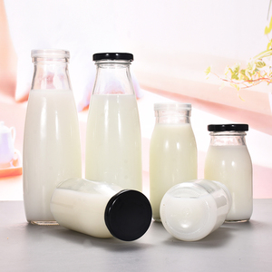 厂家直销玻璃鲜奶瓶酸奶瓶玻璃布丁瓶牛奶瓶奶吧瓶送盖子耐高温