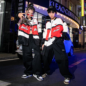 少儿街舞表演潮服夹克套装hiphop小孩子嘻哈装炸街演出服爵士舞蹈