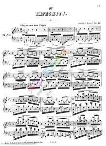 Faure福雷第一即兴曲 Impromptu No.1 in bE major Op.25 钢琴谱