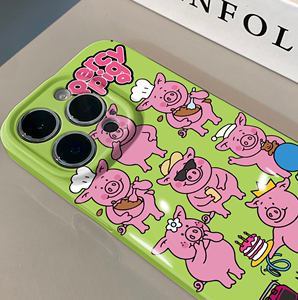 卡通可爱搞怪粉嫩小猪适用于华为菲林oppo壳苹果13新iPhone14/12/11promax手机壳真我红米小米13pro/ultra/10