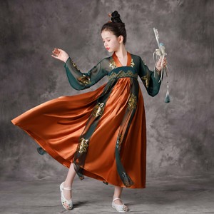儿童古典舞演出服飘逸中国风女童汉服丽人行舞蹈服汉唐舞蹈服儿童