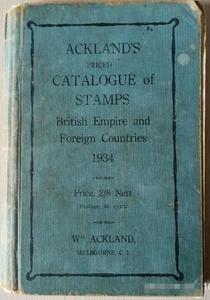 1934年英属国家和外国邮票价格目录书硬皮版 古董级目录 封皮脱落