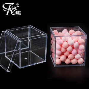 PS正方形透明塑料盒史莱姆盒子水晶盒糖果食品包装盒 结婚喜糖盒