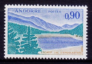 法属安道尔邮票 1971年旅游风光.恩古拉斯特尔湖 1全 新