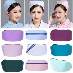 护士帽燕尾帽白色薄款厚粉色蓝色果绿横杠斜杠护师实习护士长帽子