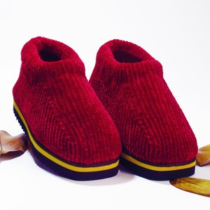 纯手工棉鞋冬季保暖居家绒面鞋纯色彩底鞋毛线传统针织鞋子女士鞋