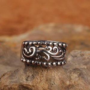 老月光印度尼泊尔藏民族首饰品古朴精致泰925银饰女士戒指环
