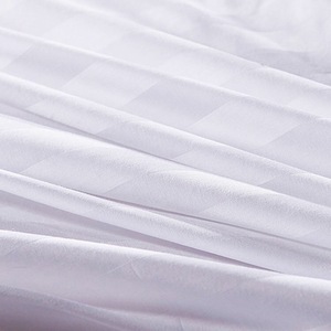 宾馆条纹散剪床上用品专用纯棉全棉漂白3CM加密缎条布料白布包邮