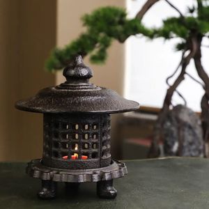 大号老式雪见灯茶道工艺品日本雪见灯铸铁氛围烛台禅意复古香薰炉
