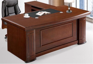 老板桌大班台主管桌总裁桌经理办公桌椅组合简约中式实木皮办公桌