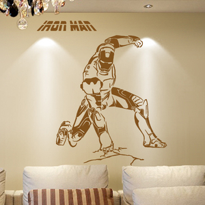 钢铁侠墙贴画儿童房间装饰威漫贴纸超级英雄大学生宿舍个性壁画纸