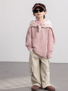 男童毛衣儿童2024新款韩版纯色镂空针织衫男孩个性时髦宽松毛线衣
