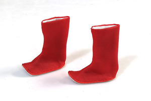 1/6兵人模型配件 女古装鞋子 古代女兵人红色靴子 空心 现货包邮