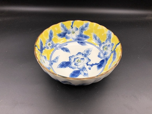 日本进口陶瓷16厘米黄花钵碗汤碗面碗多用碗沙拉碗刺身碗