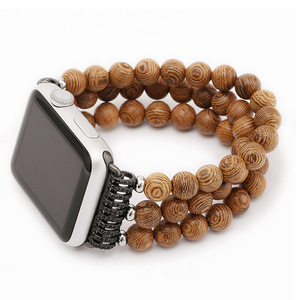 佛系佛珠菩提手串木珠手表表带适用于苹果手表apple iwatch12345