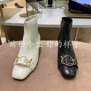 代购Dissona/迪桑娜女鞋单靴2019新款正品短靴579371靴子方头国内